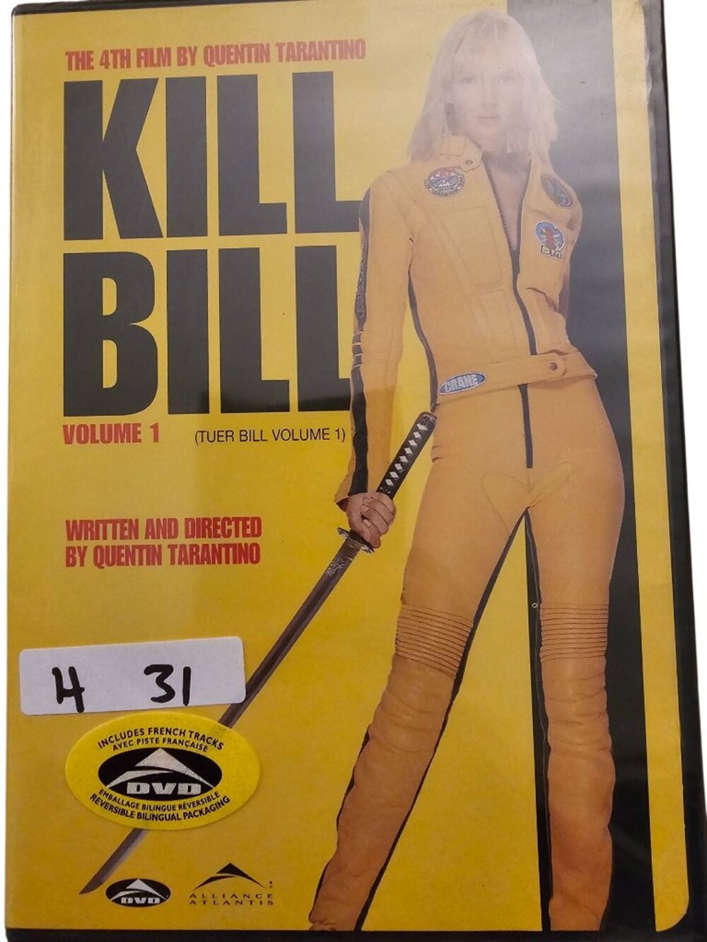 Kill Bill Volume 1 DVD By Quentin Tarantino - Bilingual Packaging Includes Frenc